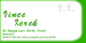 vince kerek business card